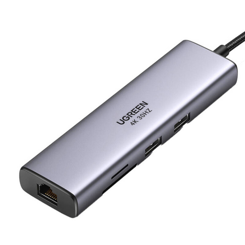 UGREEN Adapter Hub, USB-C 2x, USB 3.0, HDMI, RJ45, SD/TF UGREEN Adapter Hub, USB-C 2x, USB 3.0, HDMI, RJ45, SD/TF