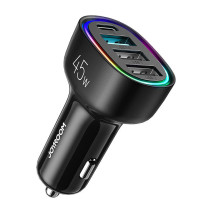 Car charger Joyroom JR-CL09, 4-port, 1x USB-C PD, 1x QC3.0 USB, 2x USB (black) Car charger Joyroom JR-CL09, 4-port, 1x USB-C PD, 1x QC3.0 USB, 2x USB (black)