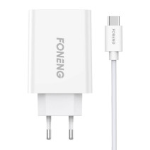 Foneng EU43 hálózati töltő, 1x USB + USB-C kábel