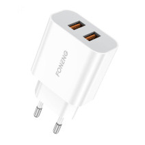 Foneng EU45 hálózati töltő, 2x USB + USB-Lightning kábel