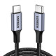 Ugreen US316 USB-C - USB-C kábel, 100W, 5A 0,5m (fekete)