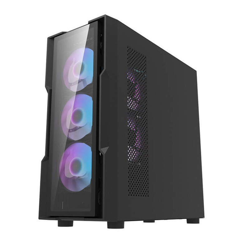 Darkflash DK431 Glass számítógépház + 4 RGB ventilátor (fekete)