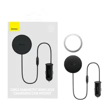 Baseus CW01 mágneses autós telefontartó szellőzőrácshoz USB-A töltővel, 15W + 25W (fekete) Baseus CW01 mágneses autós telefontartó szellőzőrácshoz USB-A töltővel, 15W + 25W (fekete)