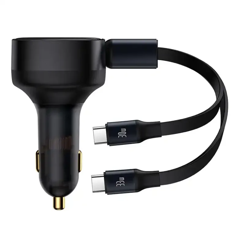 Baseus Enjoyment autós töltő USB-C kábellel, 33W (fekete) Baseus Enjoyment autós töltő USB-C kábellel, 33W (fekete)