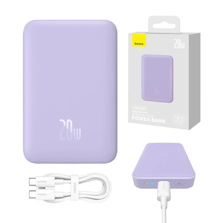 Baseus Magnetic Mini (MagSafe) Powerbank 10000mAh, 20W (lila) Baseus Magnetic Mini (MagSafe) Powerbank 10000mAh, 20W (lila)