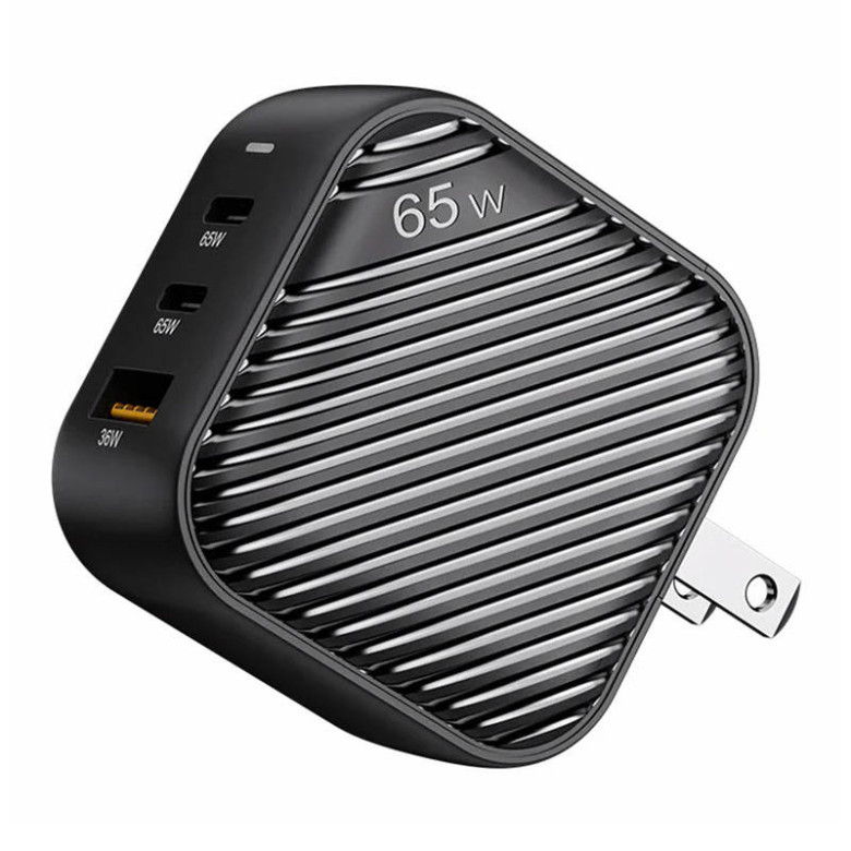 INVZI GanHub 2x USB-C + USB töltő, 65W, EU/UK/AU/US (fekete)