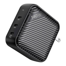 INVZI GanHub 3x USB-C hálózati töltő, 140W, EU/UK/AU/US (fekete)