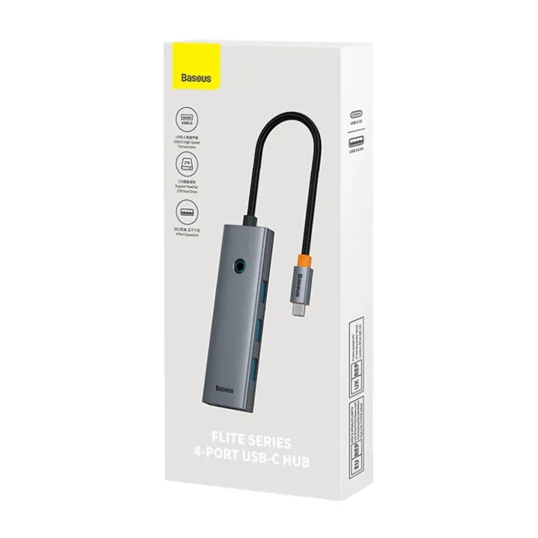 Baseus UltraJoy USB-C  4 az 1-ben USB 3.0 (szürke)