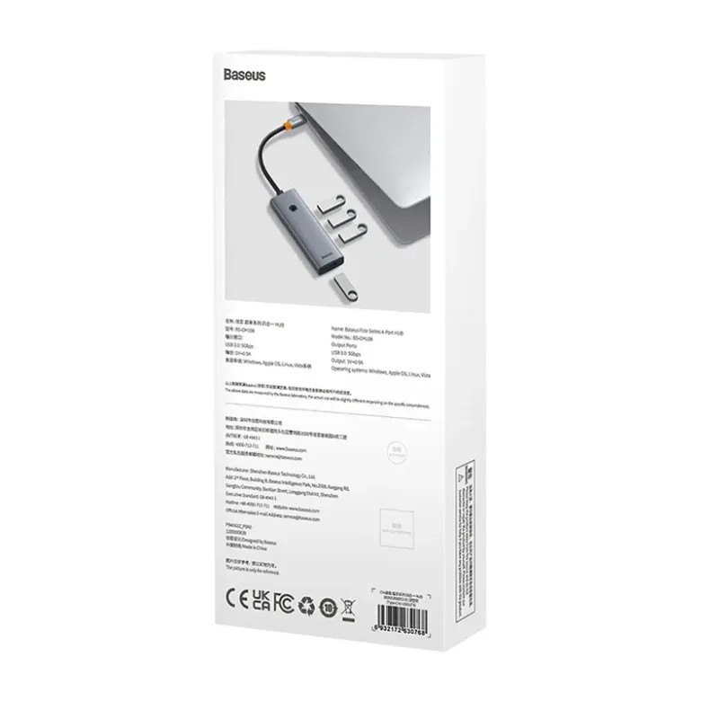 Baseus UltraJoy USB-C  4 az 1-ben USB 3.0 (szürke)