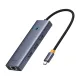 Baseus UltraJoy 4 az 1-ben hub, USB-C 3x + USB 3.0 + RJ45 (szürke)