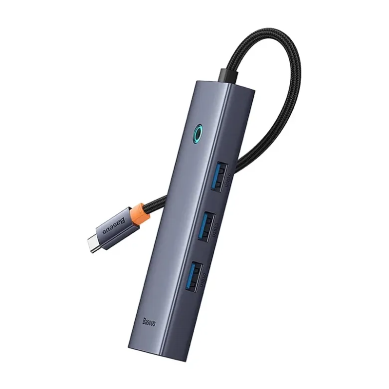 Baseus UltraJoy 4 az 1-ben hub, USB-C 3x + USB 3.0 + RJ45 (szürke) Baseus UltraJoy 4 az 1-ben hub, USB-C 3x + USB 3.0 + RJ45 (szürke)