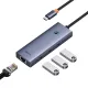 Baseus UltraJoy 4 az 1-ben hub, USB-C 3x + USB 3.0 + RJ45 (szürke)