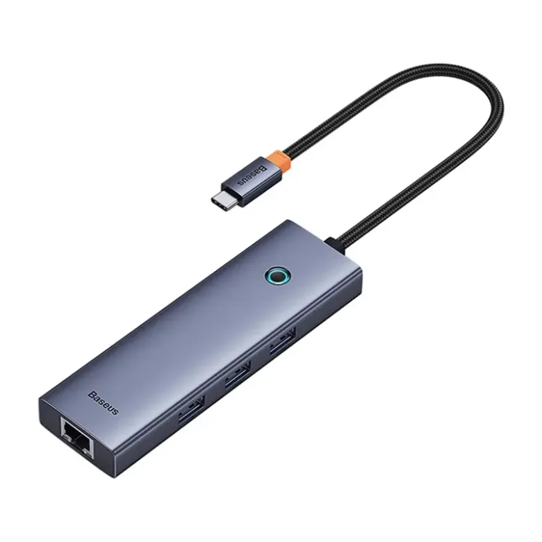 Baseus UltraJoy 4 az 1-ben hub, USB-C 3x + USB 3.0 + RJ45 (szürke) Baseus UltraJoy 4 az 1-ben hub, USB-C 3x + USB 3.0 + RJ45 (szürke)