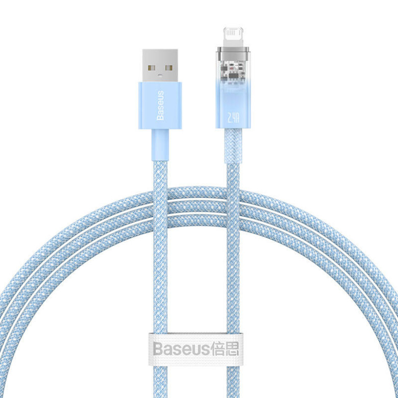 Baseus Explorer Series USB / Lightning gyorstöltő kábel 1m, 2,4A (kék) Baseus Explorer Series USB / Lightning gyorstöltő kábel 1m, 2,4A (kék)