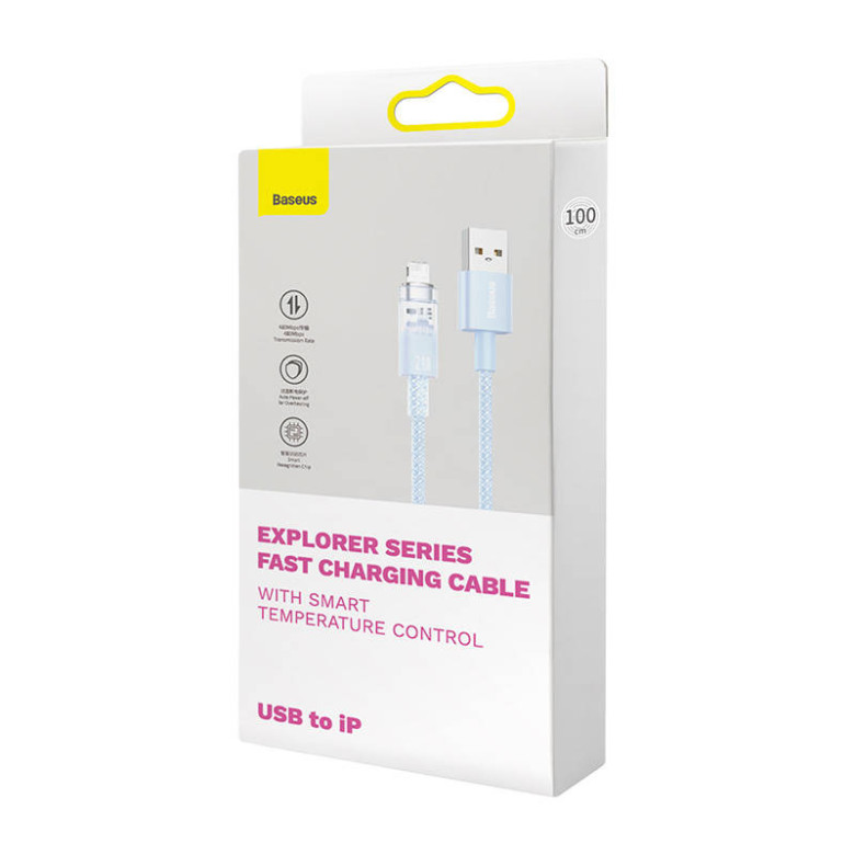 Baseus Explorer Series USB / Lightning gyorstöltő kábel 1m, 2,4A (kék) Baseus Explorer Series USB / Lightning gyorstöltő kábel 1m, 2,4A (kék)