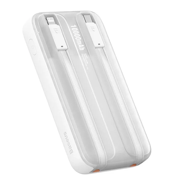 Baseus Powerbank Comet 10000mAh, USB - USB-C, lightning, 22.5W (fehér) Baseus Powerbank Comet 10000mAh, USB - USB-C, lightning, 22.5W (fehér)