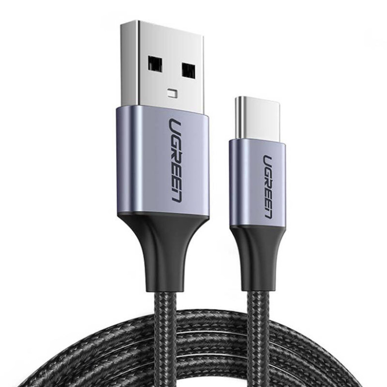 UGREEN USB-USB-C QC3.0 kábel, 2 m, alumínium csatlakozóval (fekete) UGREEN USB-USB-C QC3.0 kábel, 2 m, alumínium csatlakozóval (fekete)