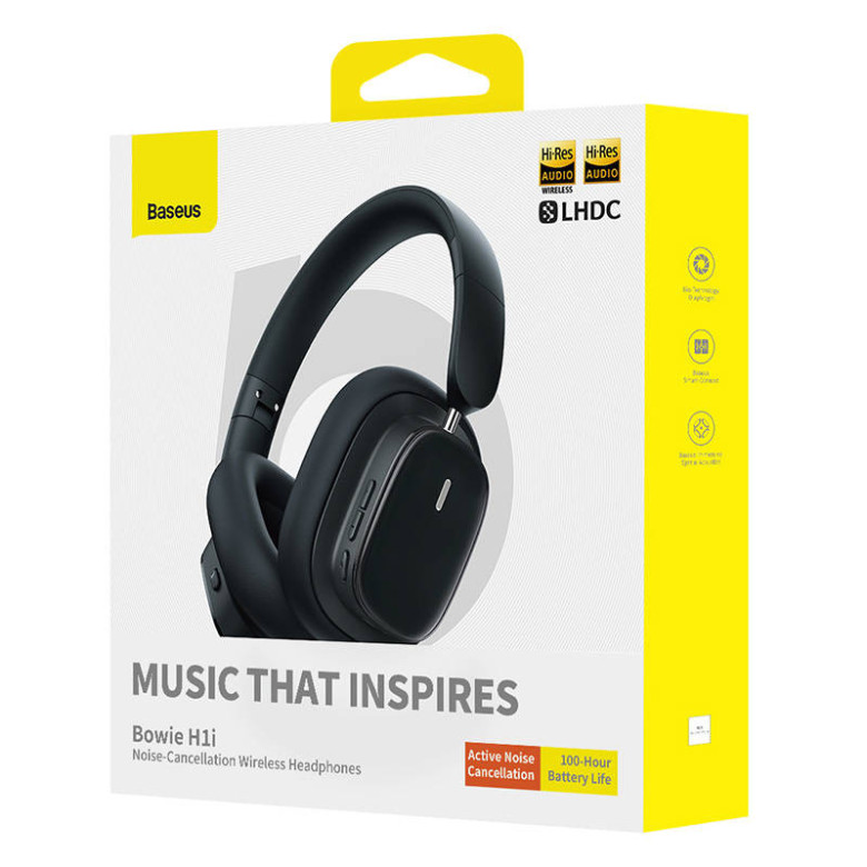 Baseus Bowie H1i vezeték nélküli fejhallgató zajszűréssel (fekete)