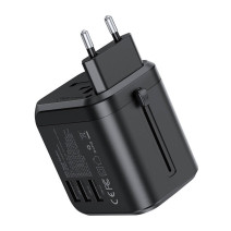 Choetech PD5008 utazó hálózati töltő, 3xUSB-A, 2xUSB-C, GaN, 35W, US/EU/UK/AU (fekete)