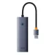 Baseus UltraJoy 4 az 1-ben Hub USB-A - USB 3.0 + RJ45 (űrszürke)