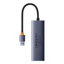 Baseus UltraJoy 4 az 1-ben Hub USB-A - USB 3.0 + RJ45 (űrszürke)