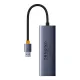 Baseus UltraJoy 4 az 1-ben Hub USB-A - USB 3.0 + RJ45 (űrszürke)
