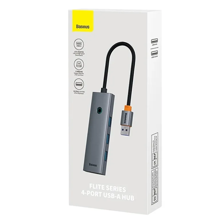 Baseus UltraJoy 4 az 1-ben Hub USB-A+4xUSB 3.0 (űrszürke)