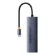 Baseus UltraJoy 6 az 1-ben USB-C Hub, HDMI4K@30Hz1+3xUSB 3.0+PD+RJ45 (szürke)