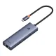 Baseus UltraJoy 6 az 1-ben USB-C Hub, HDMI4K@30Hz1+3xUSB 3.0+PD+RJ45 (szürke)