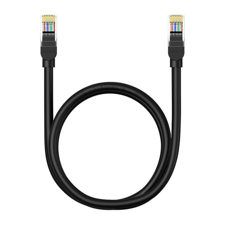 Baseus Ethernet CAT5 hálózati kábel, 1m (fekete) Baseus Ethernet CAT5 hálózati kábel, 1m (fekete)