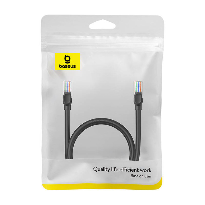 Baseus Ethernet CAT5 hálózati kábel, 1m (fekete) Baseus Ethernet CAT5 hálózati kábel, 1m (fekete)