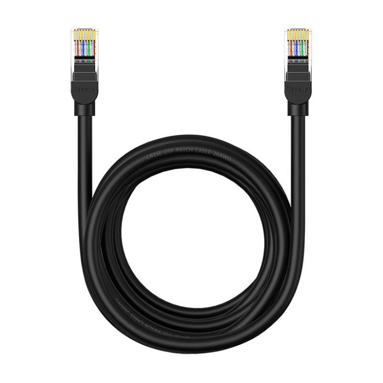 Baseus Ethernet CAT5 hálózati kábel, 5m (fekete) Baseus Ethernet CAT5 hálózati kábel, 5m (fekete)