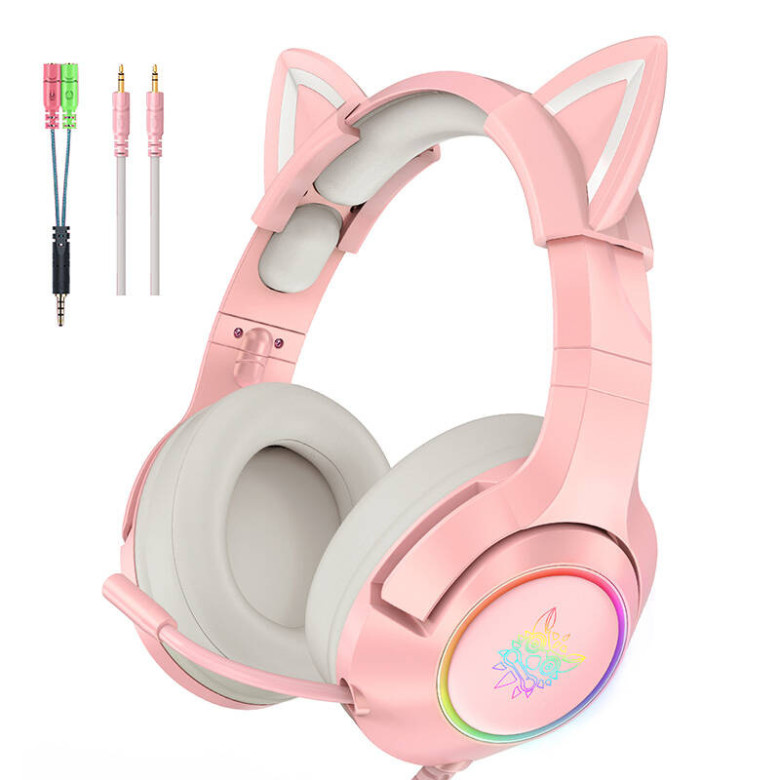 ONIKUMA K9 Pink RGB RGB Gaming fejhallgató