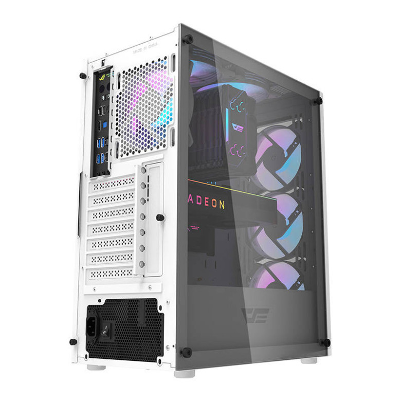Darkflash DK352 Plus számítógépház + 4 ARGB ventilátor (fehér)