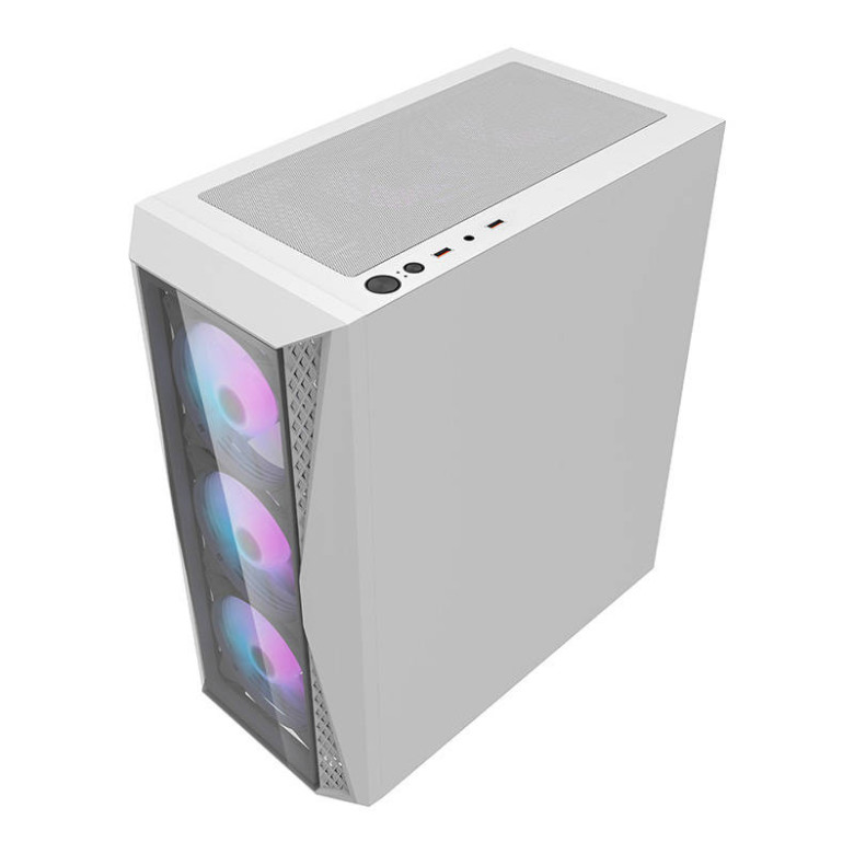 Darkflash DK352 Plus számítógépház + 4 ARGB ventilátor (fehér)