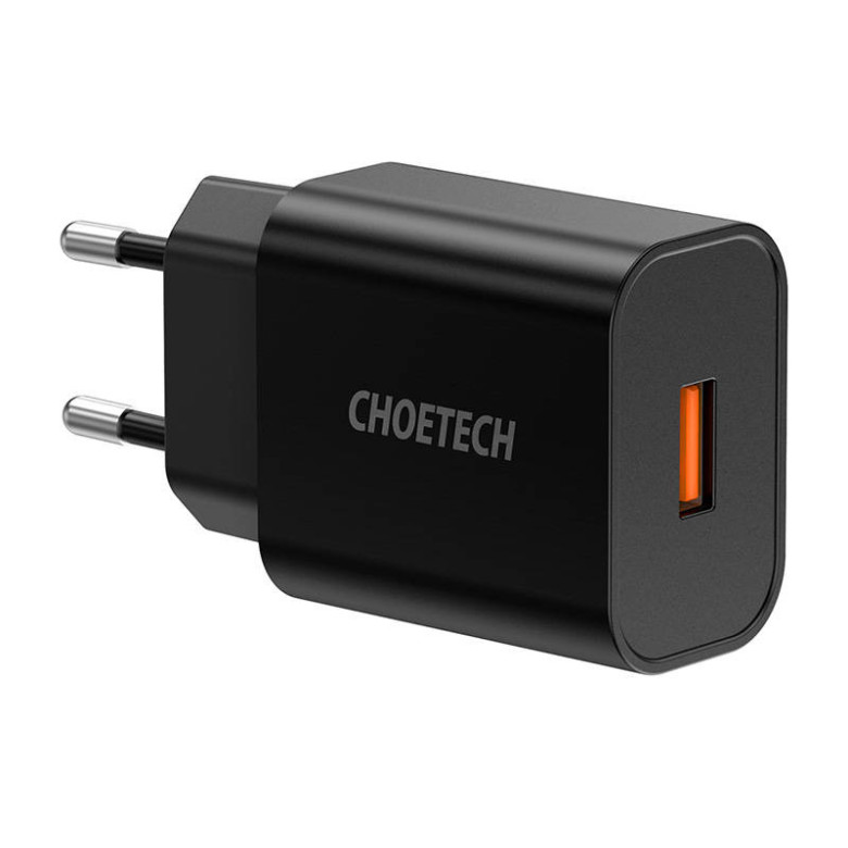 Choetech Q5003 18W USB-A hálózati töltő (fekete) Choetech Q5003 18W USB-A hálózati töltő (fekete)