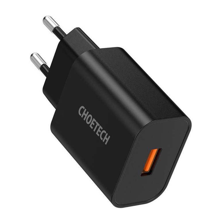 Choetech Q5003 18W USB-A hálózati töltő (fekete) Choetech Q5003 18W USB-A hálózati töltő (fekete)