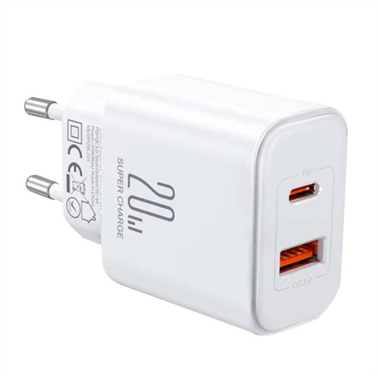 Joyroom hálózati töltő JR-TCF05, (EU) 20W A+C (fehér)