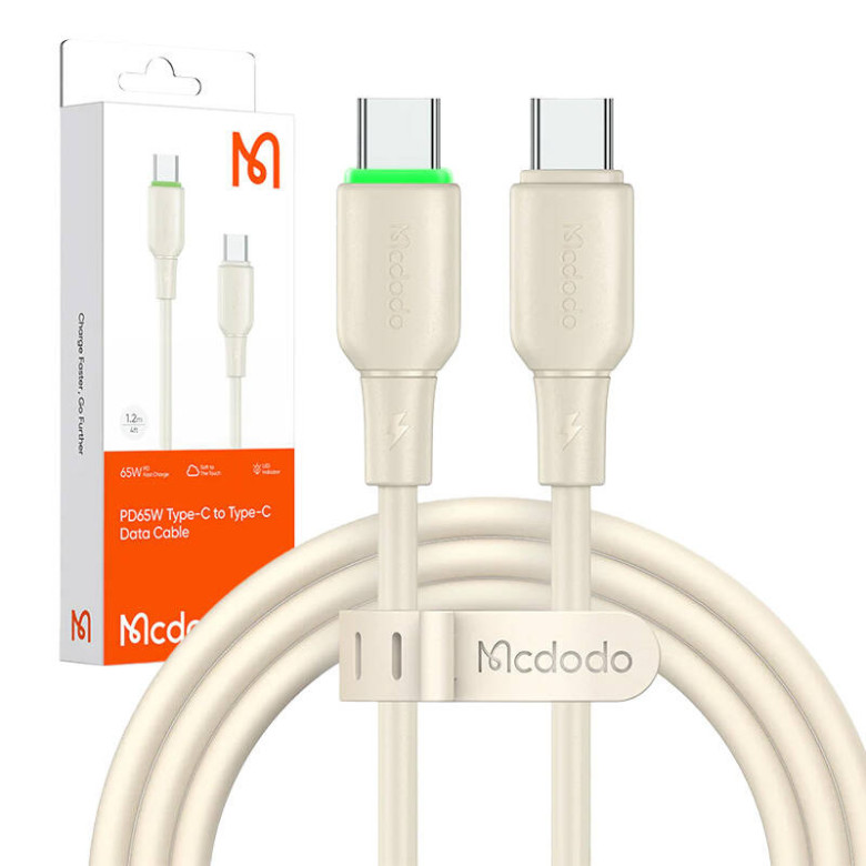 Kábel USB-C do USB-C Mcdodo CA-4770 65W 1.2m (bézs) Kábel USB-C do USB-C Mcdodo CA-4770 65W 1.2m (bézs)