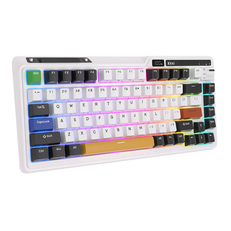 Royal Kludge KZZI K75 pro RGB vezeték nélküli mechanikus billentyűzet, Moment Switch (fekete és fehér) Royal Kludge KZZI K75 pro RGB vezeték nélküli mechanikus billentyűzet, Moment Switch (fekete és fehér)