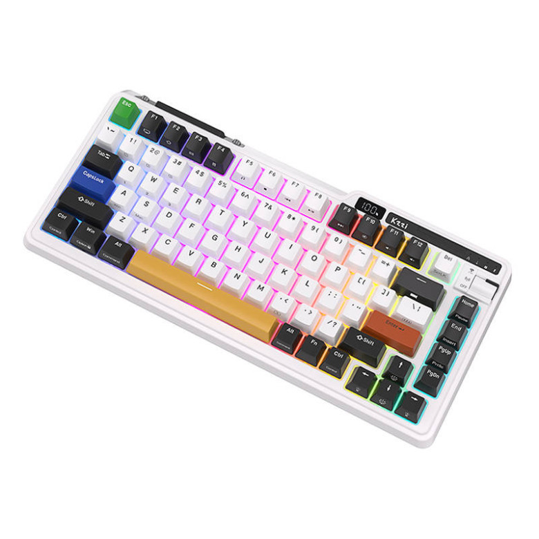 Royal Kludge KZZI K75 pro RGB vezeték nélküli mechanikus billentyűzet, Moment Switch (fekete és fehér) Royal Kludge KZZI K75 pro RGB vezeték nélküli mechanikus billentyűzet, Moment Switch (fekete és fehér)