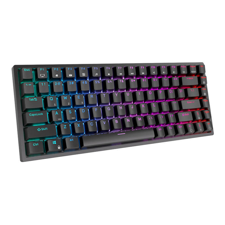 Royal Kludge RK84 RGB vezeték nélküli mechanikus billentyűzet, piros kapcsoló (fekete) Royal Kludge RK84 RGB vezeték nélküli mechanikus billentyűzet, piros kapcsoló (fekete)