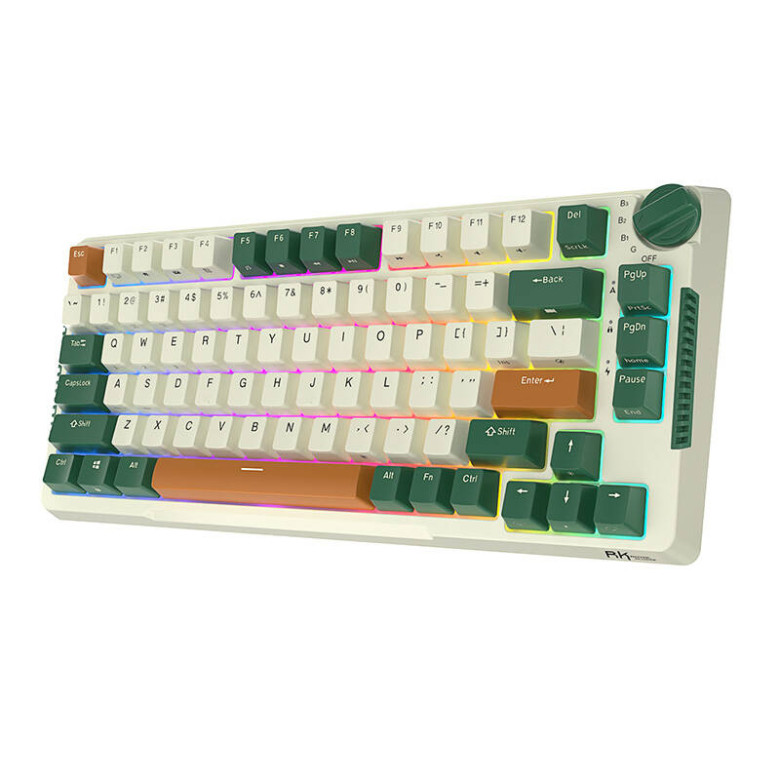 Royal Kludge RKH81 RGB vezeték nélküli mechanikus billentyűzet, Sky cyan kapcsoló (zöld) Royal Kludge RKH81 RGB vezeték nélküli mechanikus billentyűzet, Sky cyan kapcsoló (zöld)