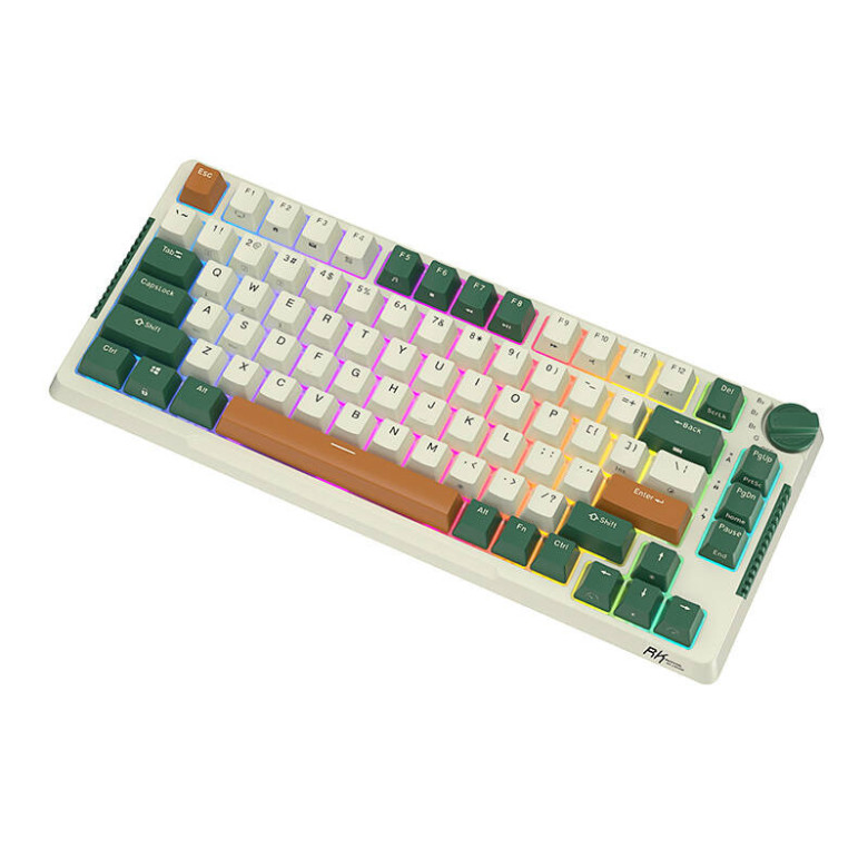 Royal Kludge RKH81 RGB vezeték nélküli mechanikus billentyűzet, Sky cyan kapcsoló (zöld) Royal Kludge RKH81 RGB vezeték nélküli mechanikus billentyűzet, Sky cyan kapcsoló (zöld)