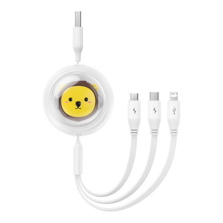 Baseus 3-1 töltőkábel USB - USB-C, USB-M, Lightning, 3,5A, 1,1m (fehér) Baseus 3-1 töltőkábel USB - USB-C, USB-M, Lightning, 3,5A, 1,1m (fehér)