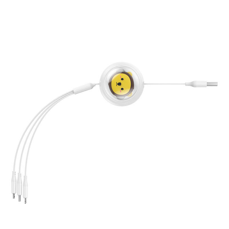 Baseus 3-1 töltőkábel USB - USB-C, USB-M, Lightning, 3,5A, 1,1m (fehér) Baseus 3-1 töltőkábel USB - USB-C, USB-M, Lightning, 3,5A, 1,1m (fehér)