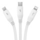 Baseus 3-1 töltőkábel USB - USB-C, USB-M, Lightning, 3,5A, 1,1m (fehér)