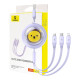 Baseus 3-1 töltőkábel USB - USB-C, USB-M, Lightning, 3,5A, 1,1m (lila)