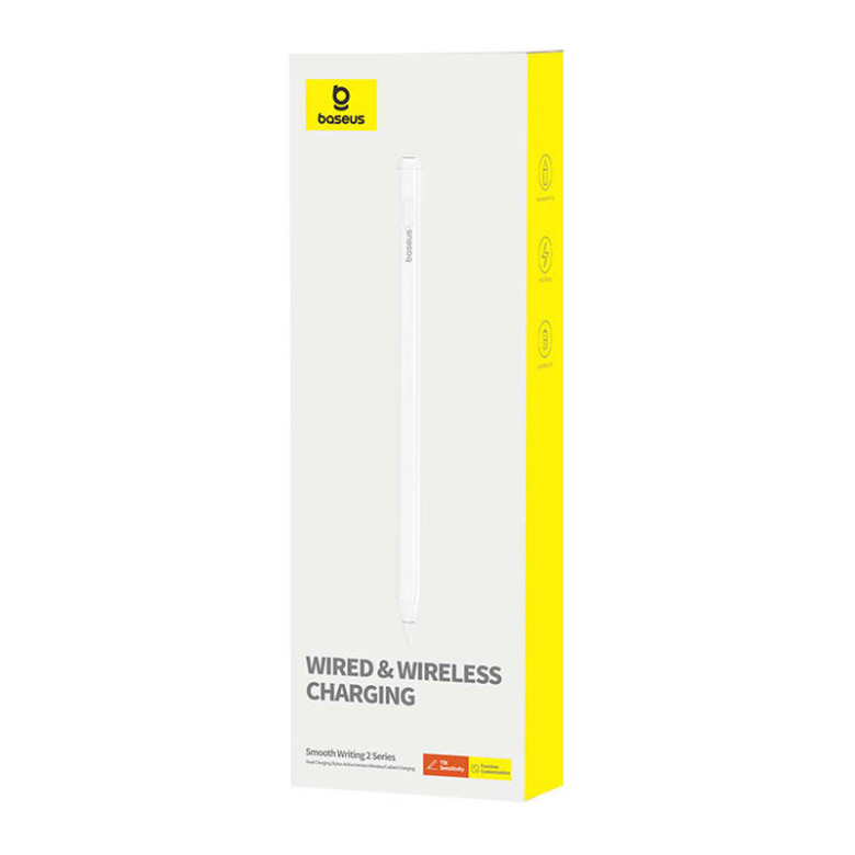 Baseus Smooth Writing Series aktív stylus, vezeték nélküli és vezetékes töltéssel (fehér) Baseus Smooth Writing Series aktív stylus, vezeték nélküli és vezetékes töltéssel (fehér)