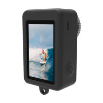 Szilikon Puluz tok DJI Osmo Action 4/3 kamerához lencsevédővel (fekete)